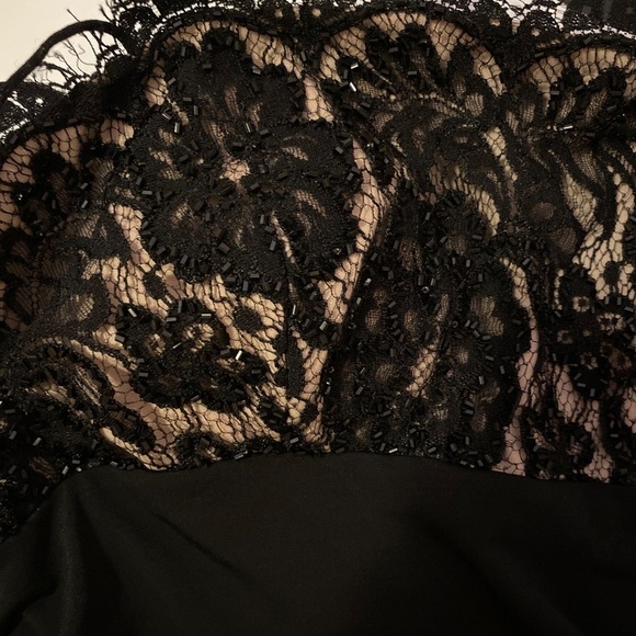 JS Boutique Elegant Black Gown w Lace Top & Spaghetti Straps - Picture 7 of 14